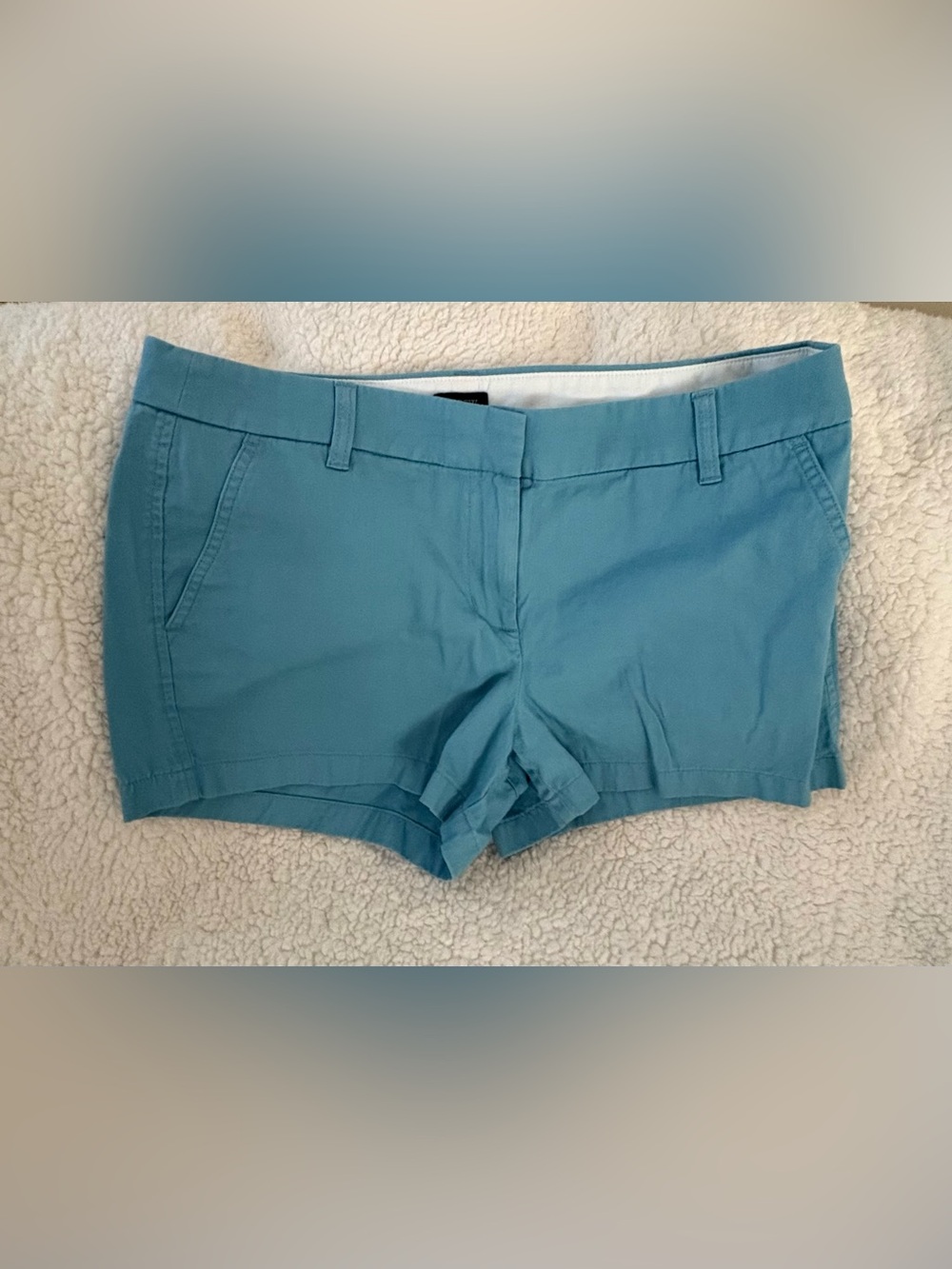 J. Crew Teal Cotton-Blend Mid-Rise Shorts